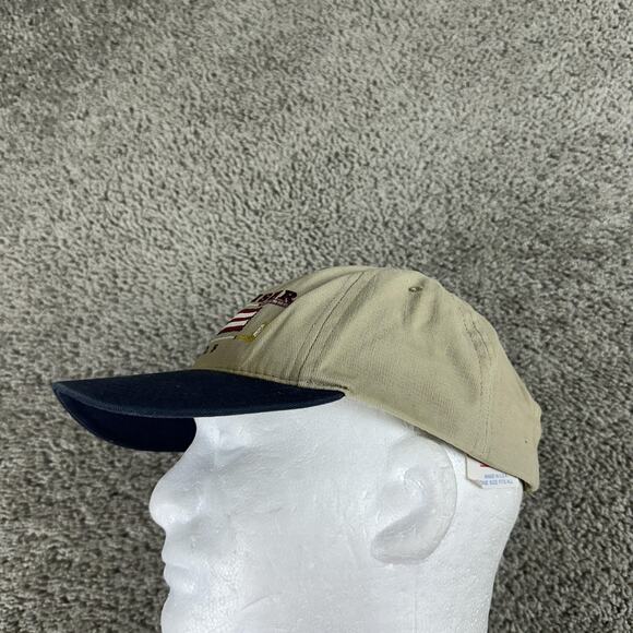 Vintage Budweiser Hat Cap Strap Back One Size Khaki Navy Golf Patriotic Mens 00s - Picture 4 of 10